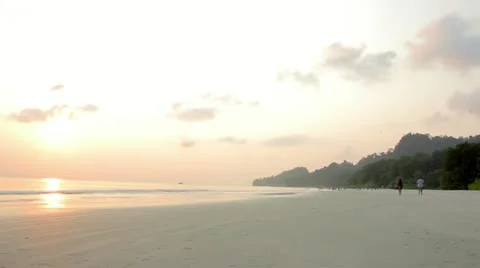Sunset on the beach Havelock India timelapse Video stock 21990654