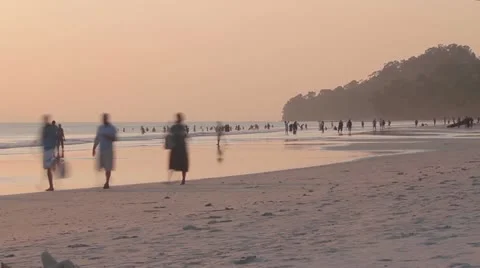 Sunset on the beach Havelock timelapse 動画素材 21999181