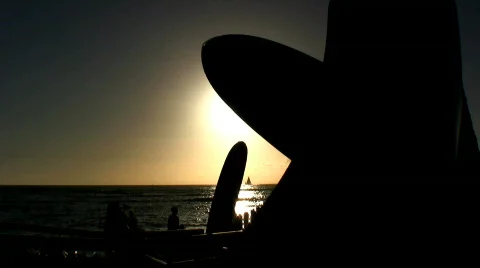 Sunset on the beach in Hawaii Stock Footage 623797