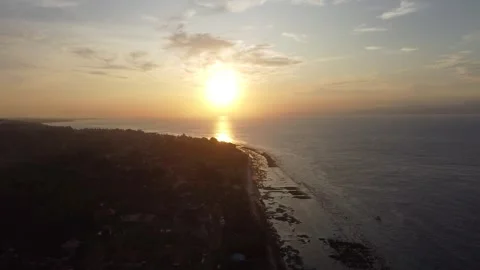 Sunset beach hover Stock Footage 329884422