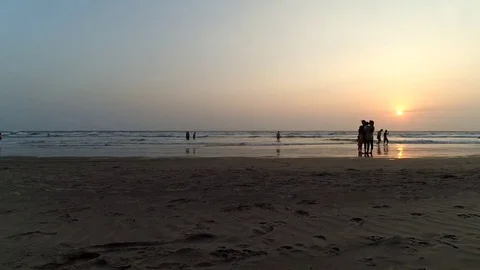 Sunset on the beach in India Stock-Footage 70303009