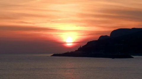 Sunset in beach on island Stock Footage 104645