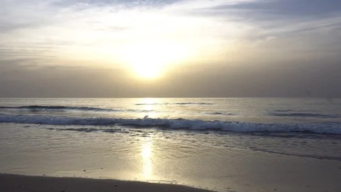 Sunset on the beach in Israel Stock Footage 88864187