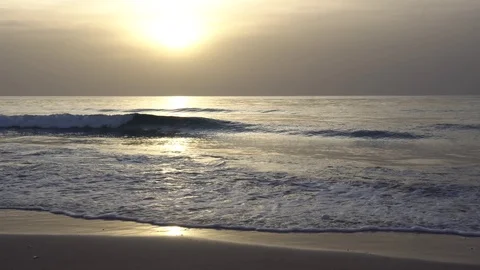 Sunset on the beach in Israel Stock Footage 88864772