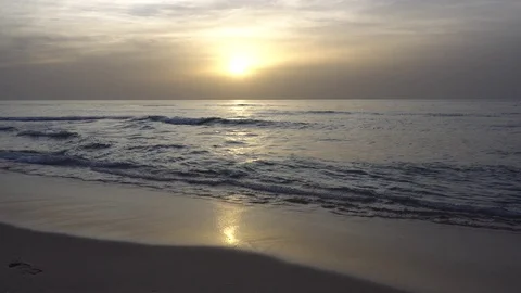 Sunset on the beach in Israel Stock Footage 88865306