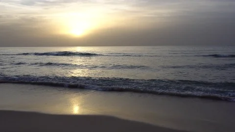 Sunset on the beach in Israel Stock Footage 88865599