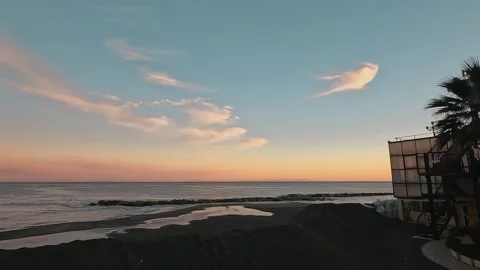 Sunset on the beach in Italy Stock Footage 234837693