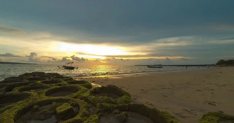 Sunset on the beach of Jimbaran. Stock Footage 108277669
