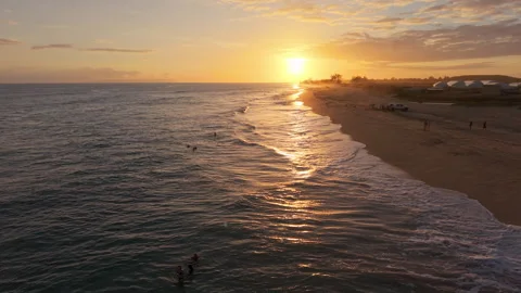 Sunset on the beach, Kauai Video stock 345280466