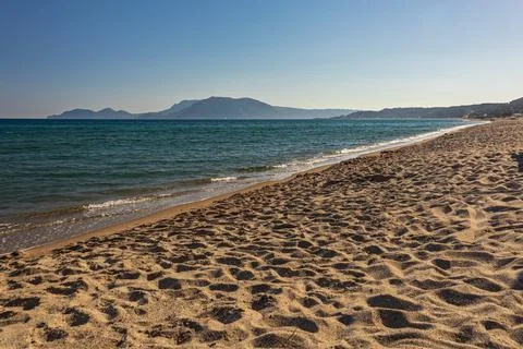 Sunset at the beach in kos Foto stock
