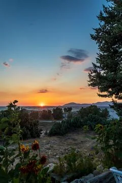 Sunset at the beach in kos Stock Photos