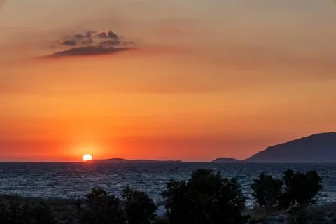 Sunset at the beach in kos Stock Photos