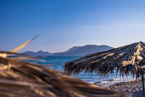Sunset at the beach in kos Stock Photos