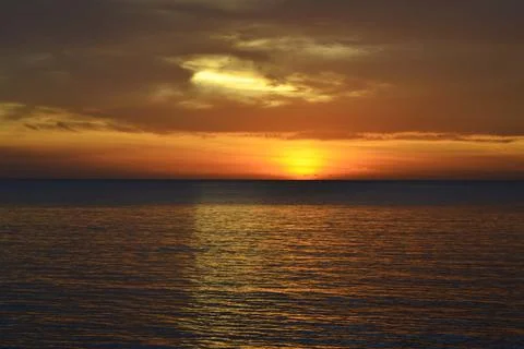 Sunset At The Beach, Kota Kinabalu, Borneo,Sabah, Malaysia Stock Photos