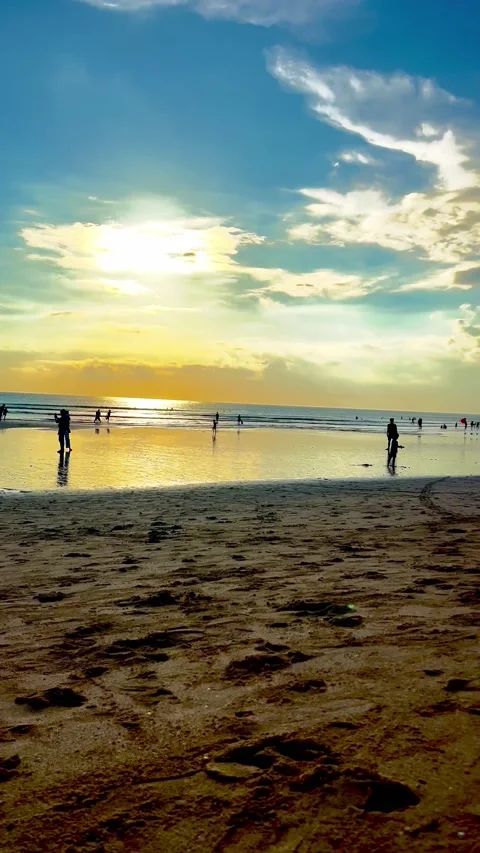 Sunset beach kuta bali Stock Footage 210469313