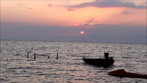 Sunset at the beach landscape Stock Footage 137466653