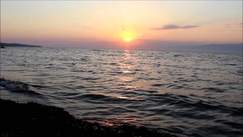 Sunset at the beach landscape Stock Footage 137466979