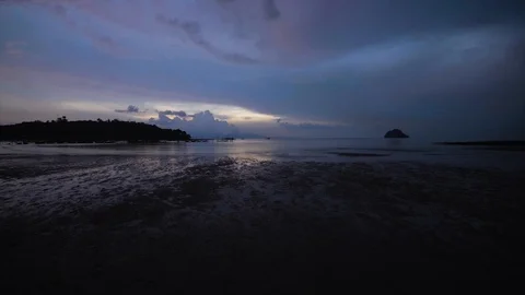Sunset on beach at Malaysia Stock Footage 85563259