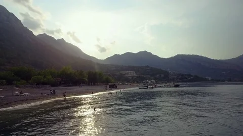Sunset at the beach, Marmaris Stock Footage 80924346