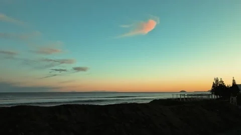 Sunset at the beach in Mediterranean sea Stock Footage 236065720