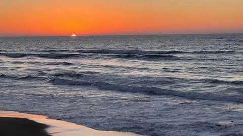 Sunset beach Morocco Foto stock