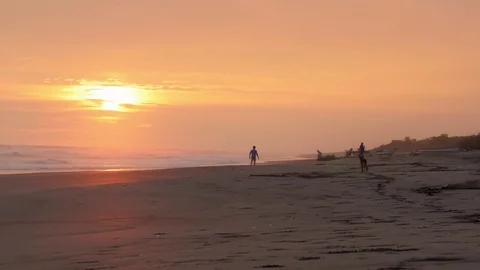 Sunset beach nicaragua Stock Footage 84897546