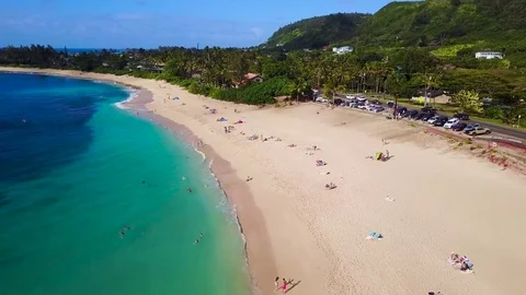 Sunset Beach on Oahu Hawaii 스톡 동영상 76756079