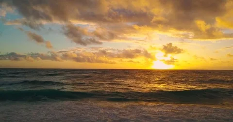 Sunset beach ocean DJI 0034 Stock Footage 79620817