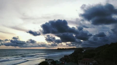 Sunset Beach Ocean Sea Timelapse, Sundown, Seashore Waves Stock Footage 240032743