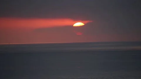 SUNSET BEACH OCEAN TIMELAPSE Stock Footage