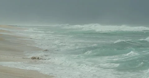 Sunset beach ocean wave in Hawaii Video stock 58121671