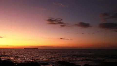 Sunset on the beach with palm trees Stock Footage 238943568