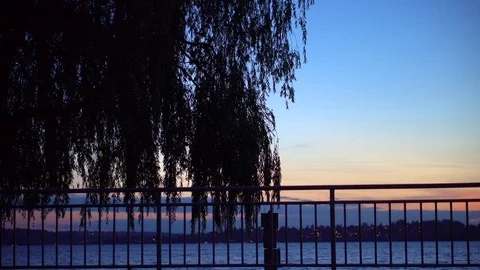 Sunset at a beach park Video stock 79505076