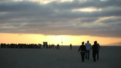 Sunset Beach Party Stock Footage 11360513