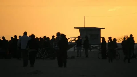 Sunset Beach Party Stock Footage 11360521