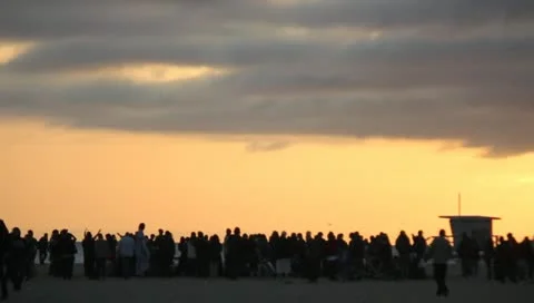 Sunset Beach Party Stock Footage 11360525