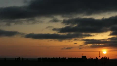 Sunset Beach Party Stock Footage 11360587