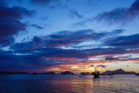 Sunset on the beach. Philippines Foto stock