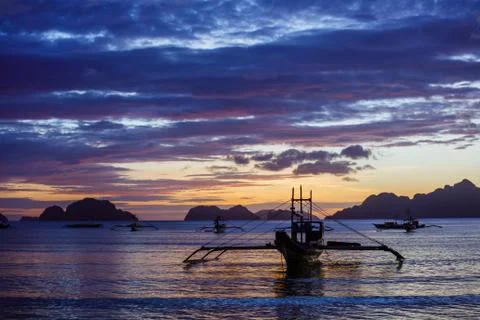 Sunset on the beach. Philippines 写真素材