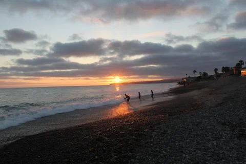 Sunset at the beach Foto stock