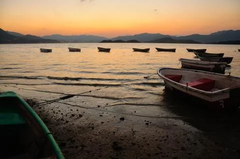Sunset at beach Stock Photos