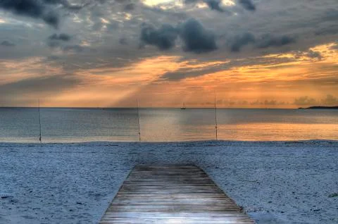 Sunset at the beach Stock Photos