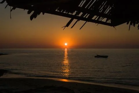 Sunset on the beach Stock Photos