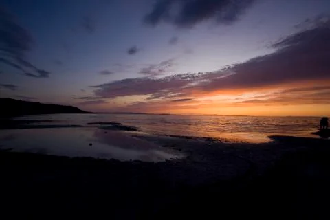 Sunset on the beach Foto stock