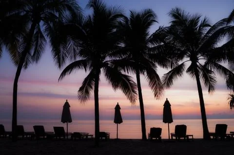 Sunset at the beach Stock Photos