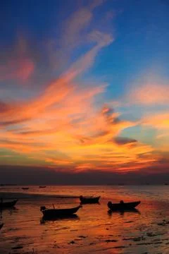 Sunset on the beach Foto stock