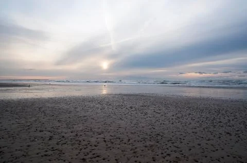 Sunset at beach Stock Photos