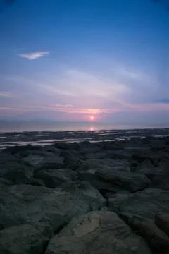 Sunset at beach Stock Photos