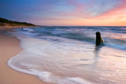 Sunset on the beach 스톡 사진