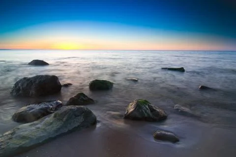 Sunset on the beach 写真素材